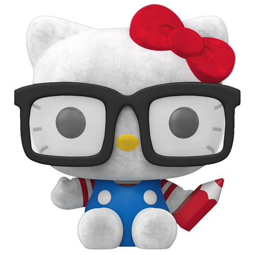 Белая кошечка Китти в очках (Hello Kitty with Glasses) #65 (Бархат)