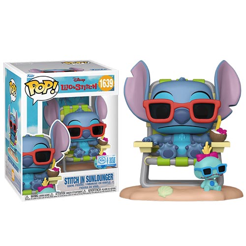 Стич на шезлонге с Чучей (Stitch in Sunlounger)  #1639 (13 см.)